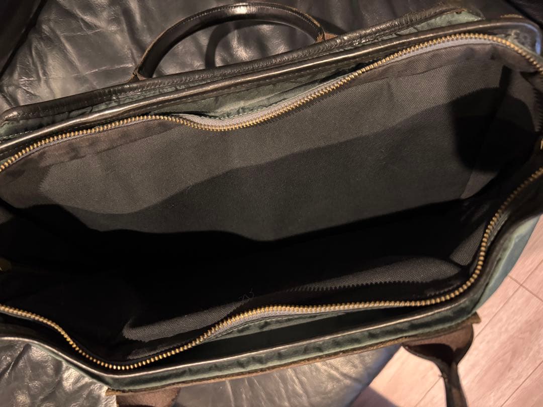 Felisi ダークグリーン ビジネスバッグ ナイロン レザー