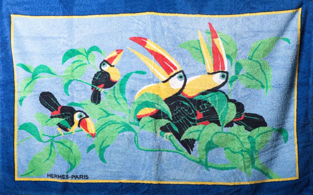 HERMES エルメス トゥカンデザイン ビーチタオル