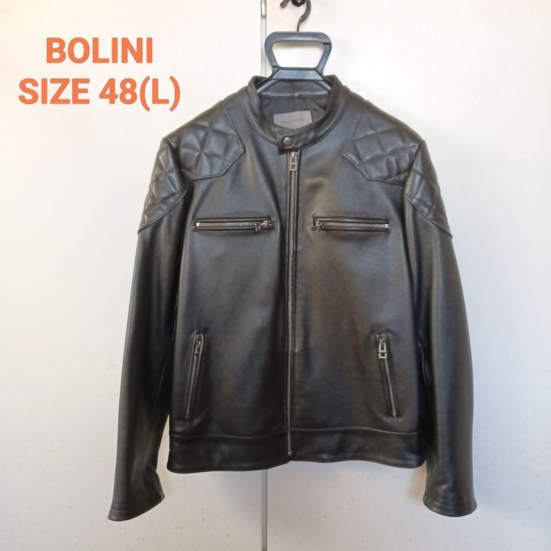 ✪美品！イタリア BOLINI ライダーズ レザージャケット ブラック 48 L