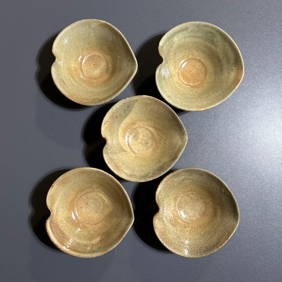 伊賀焼　土楽　土楽窯　蓮弁　深向付　深鉢　5客セット　福森雅武
