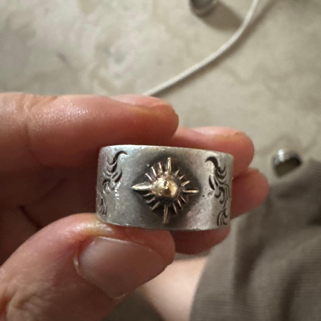 アリゾナフリーダム　太陽神リング　唐草　シルバー925 K18 13号