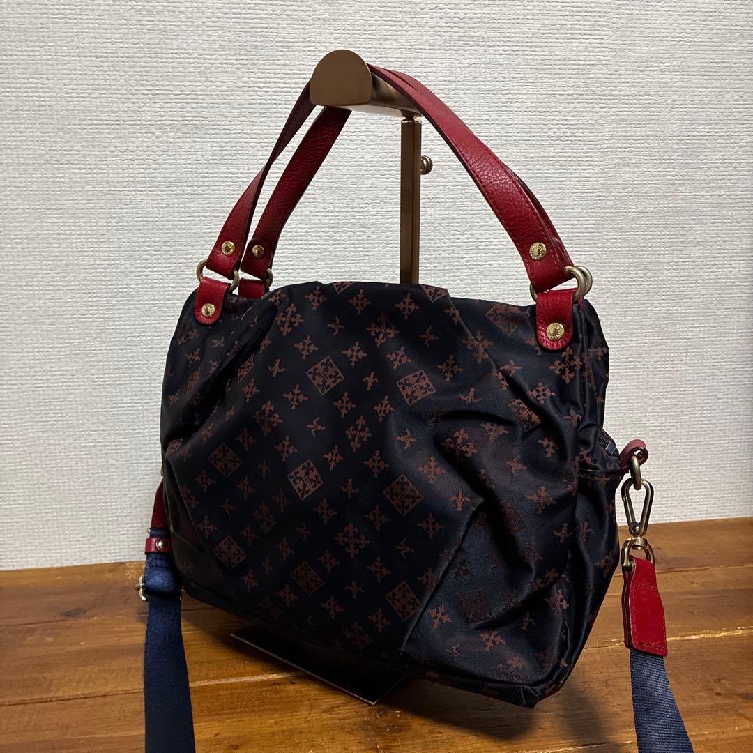 【美品】russet ラシット ナイロン レザー 2WAY ショルダーバッグ