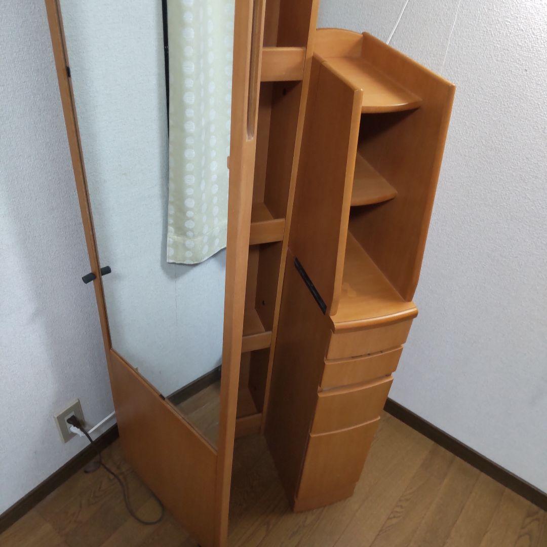 全身鏡付きドレッサー・収納 59x40x182cm