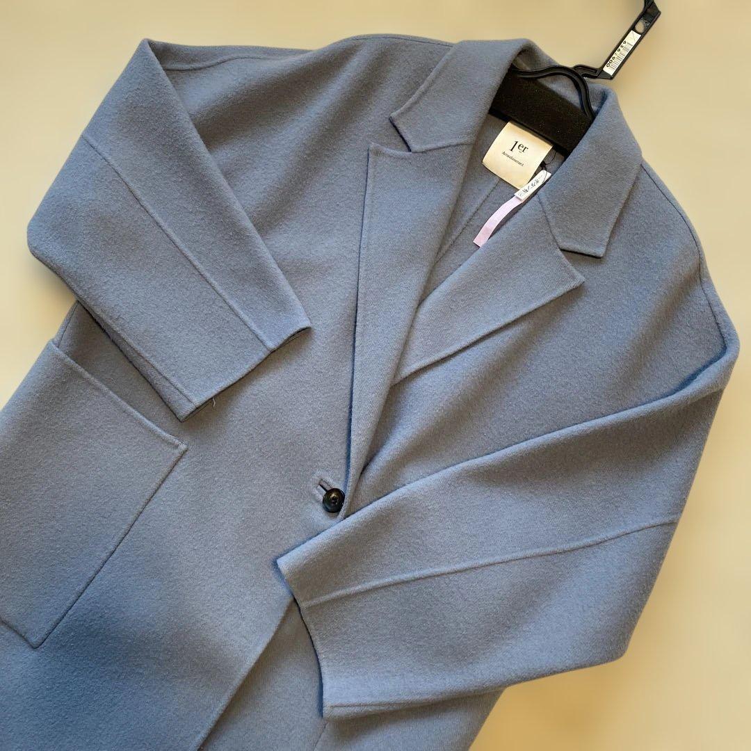 最終SALE ブルーグレー チェスターコート