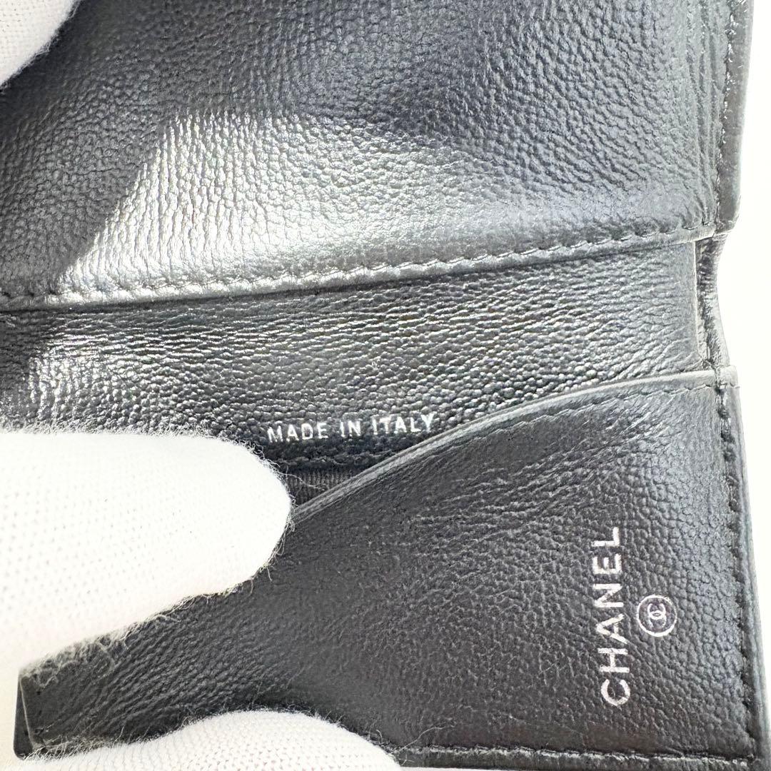 【極美品】CHANEL シャネル　ハーフココ　三つ折り財布　コンパクトウォレット