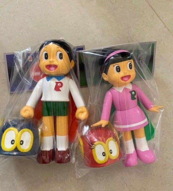 パーマン1号+2号 未開封 メット脱着 27cm+25cmパー子