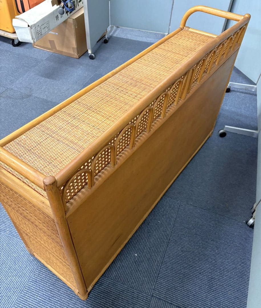 美品 籐 ラタン ワイドタイプ チェスト 収納 タンス 引き取り限定静岡県富士市