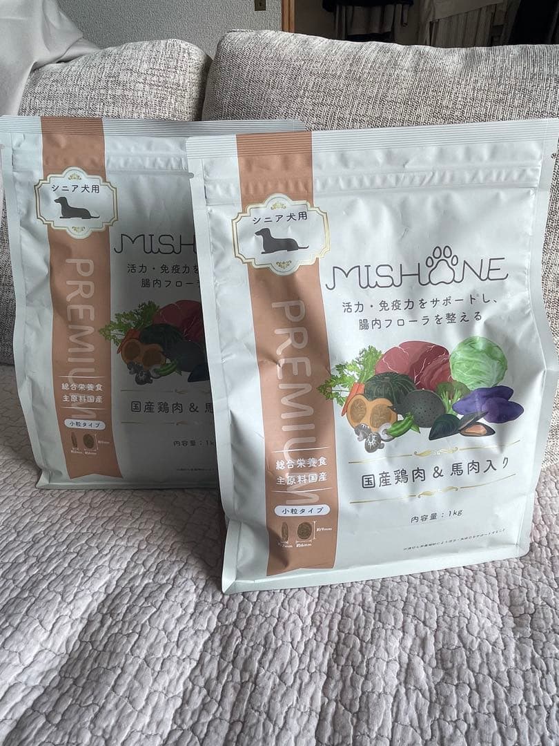 ミシュワン MISHONE シニア犬用ドライフード 国産鶏肉 & 馬肉入 2袋