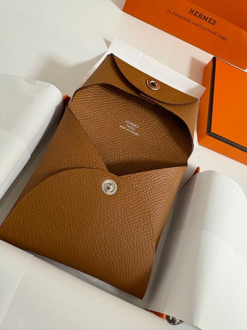 エルメス　未使用バスティア　ケース　ゴールド