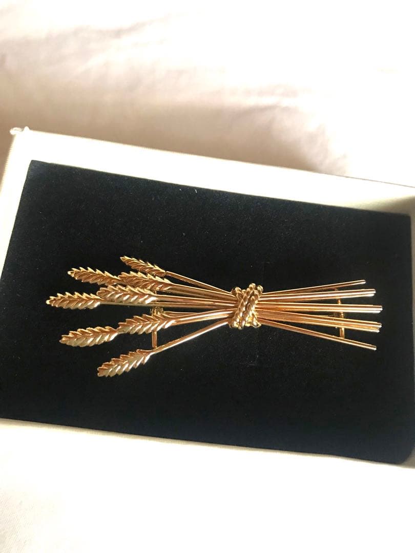 ティファニー　イエローゴールドブローチ　麦モチーフ　k1818金 18k