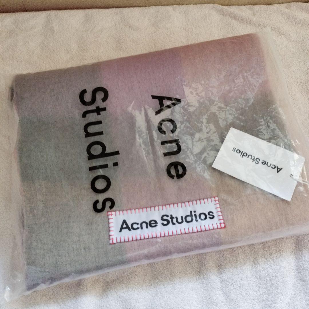 ピンク　ACNE STUDIOS　チェック柄　マフラー　スカーフ