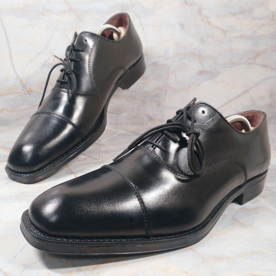 ジャンカルロモレリ 黒 ストレートチップ 内羽根 27.5