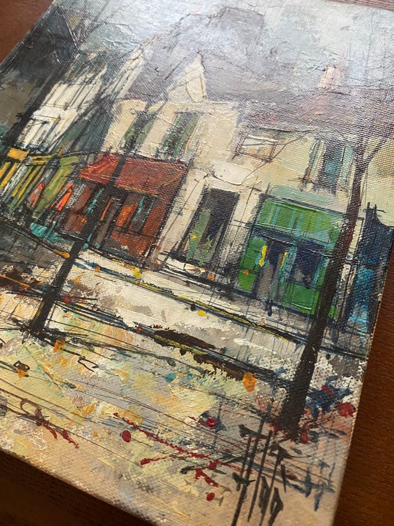 【真作】アルドー ALDO 油彩 3号 縦 街角風景 #22896