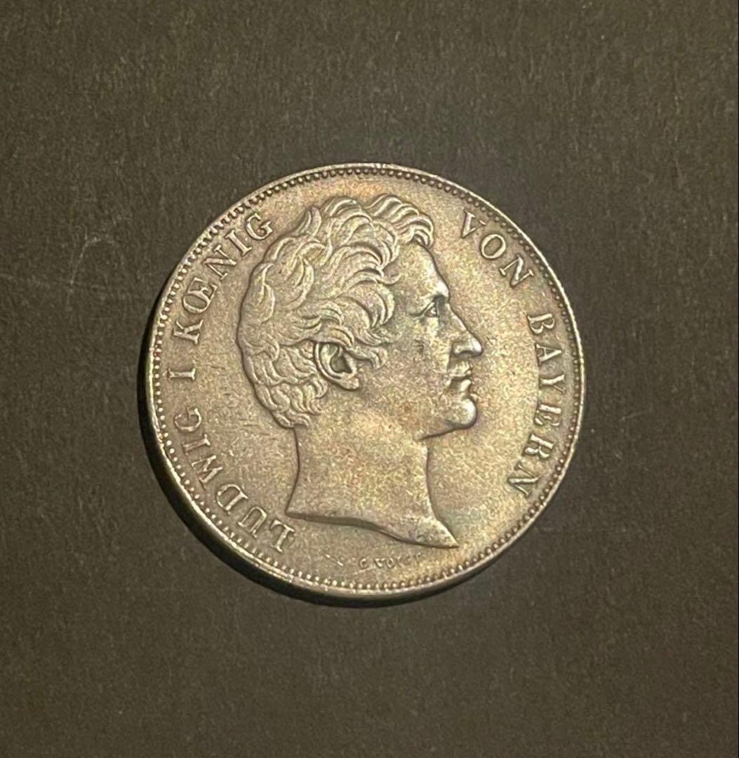 1839年 バイエルン王国 銀貨 ルートヴィヒ1世 騎馬像 大型