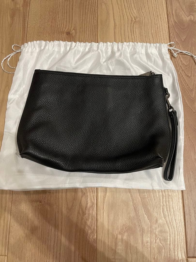 COACH ブラック レザー クラッチバッグ