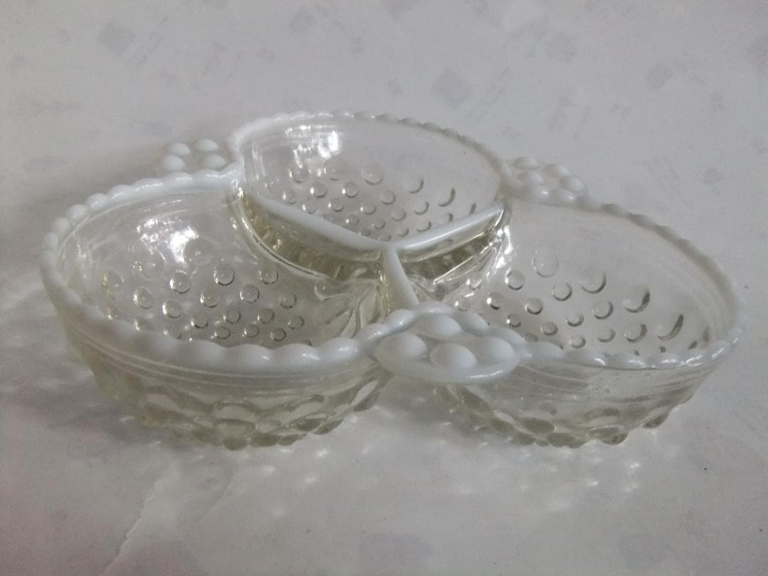 フェントン　アンティークガラス　小物入れ　Fenton silver crest