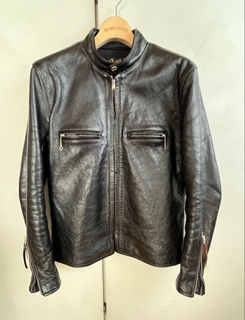 【擦れナシ】Buco ブラック レザー シングルライダースジャケット 38