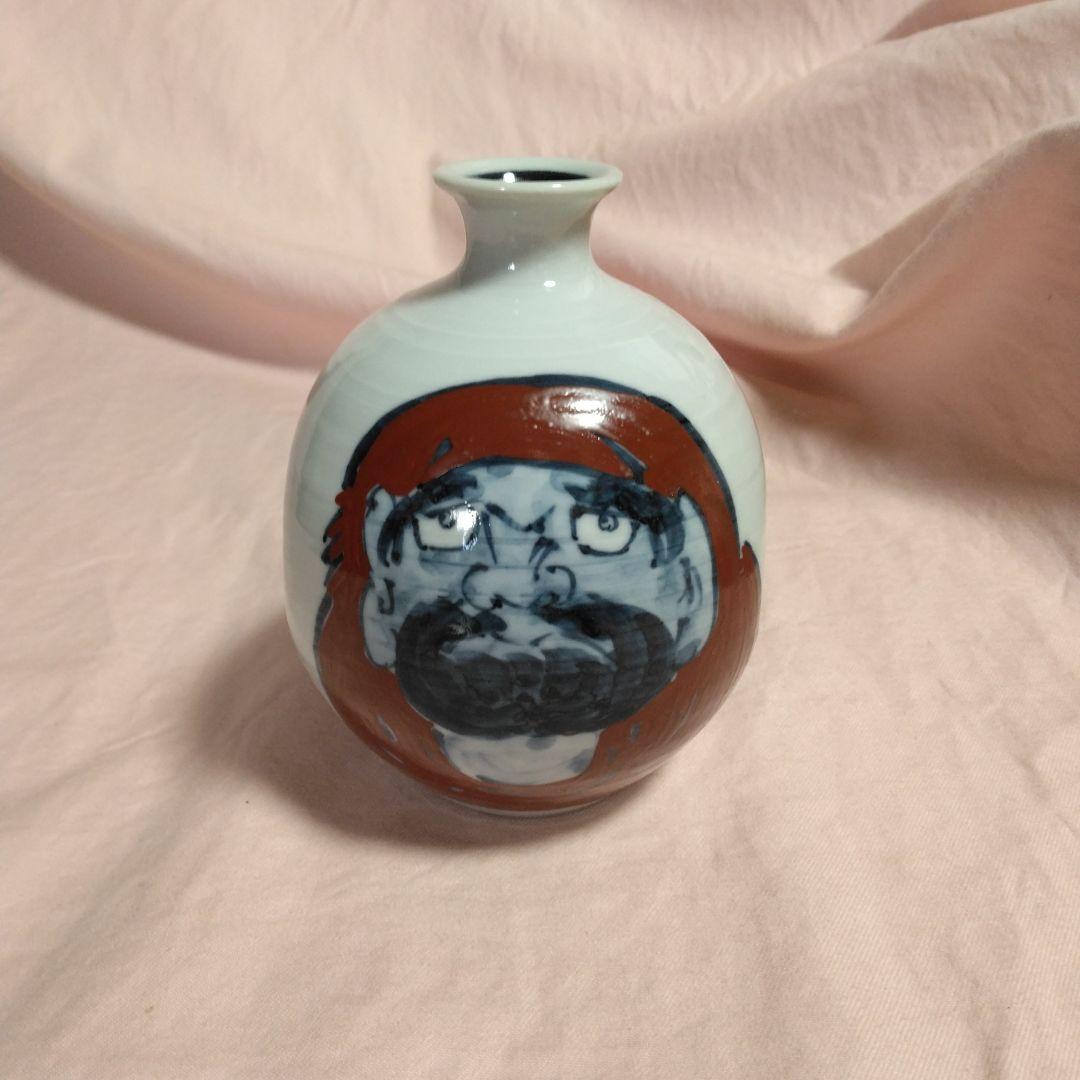 清水焼　六齋窯　村田幸之介作　赤達磨徳利