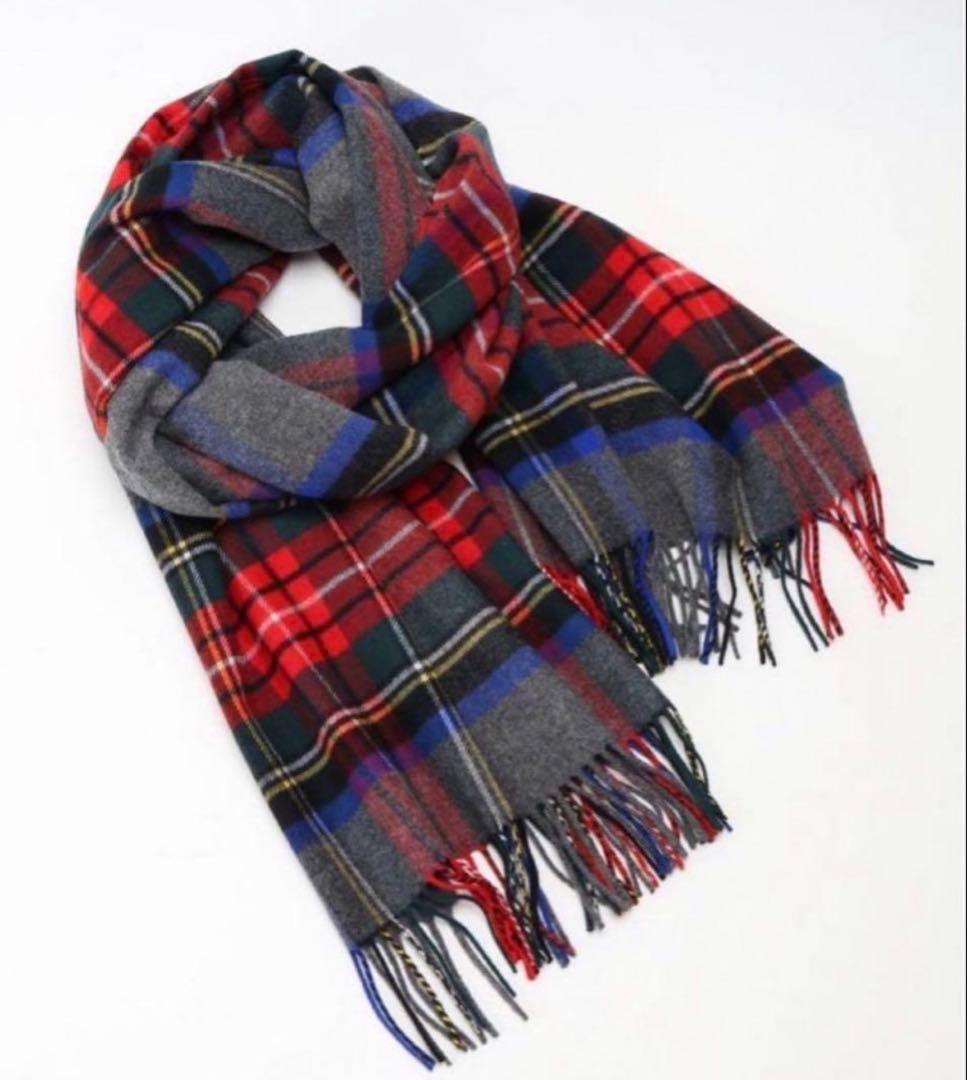 ジョンストンズ　マフラー　ストール　チェックストール　チェック　ジャーナル