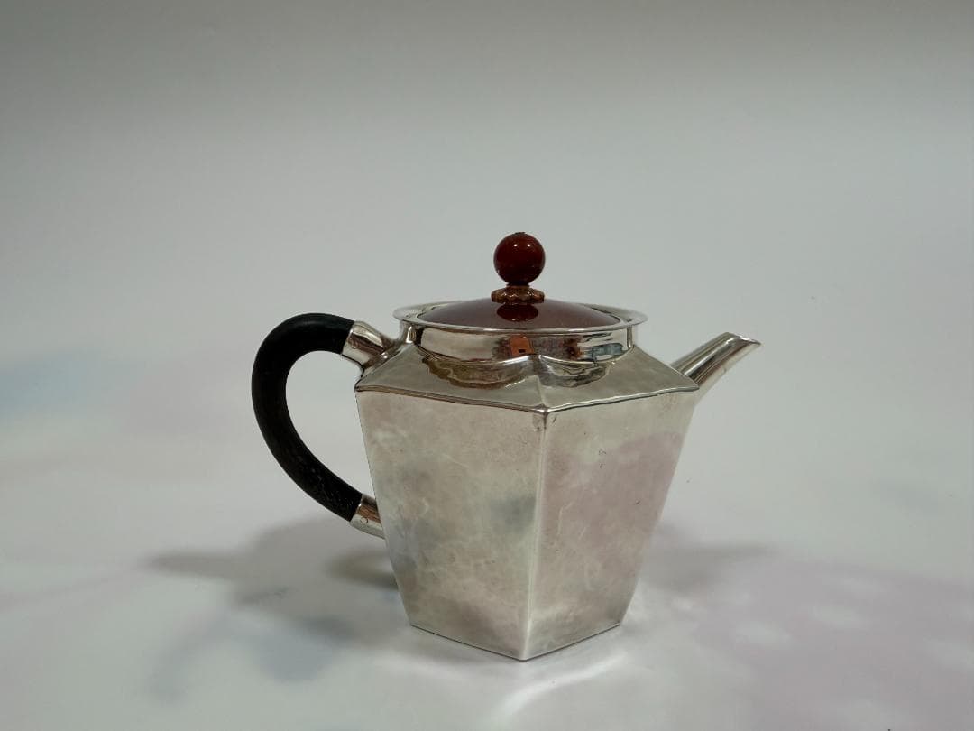 純銀製 六面取 急須 銀瓶 煎茶道具