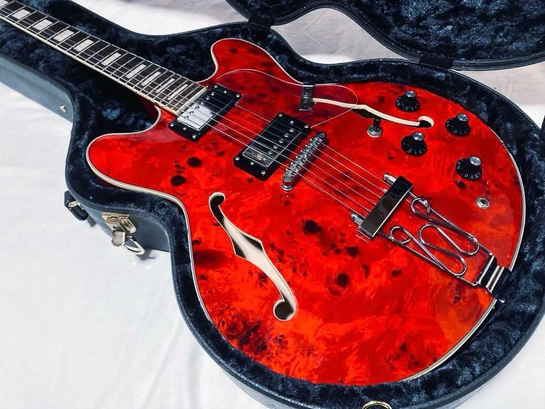 動作良好 GROTE guitar セミアコ―スティックギター レアカラー