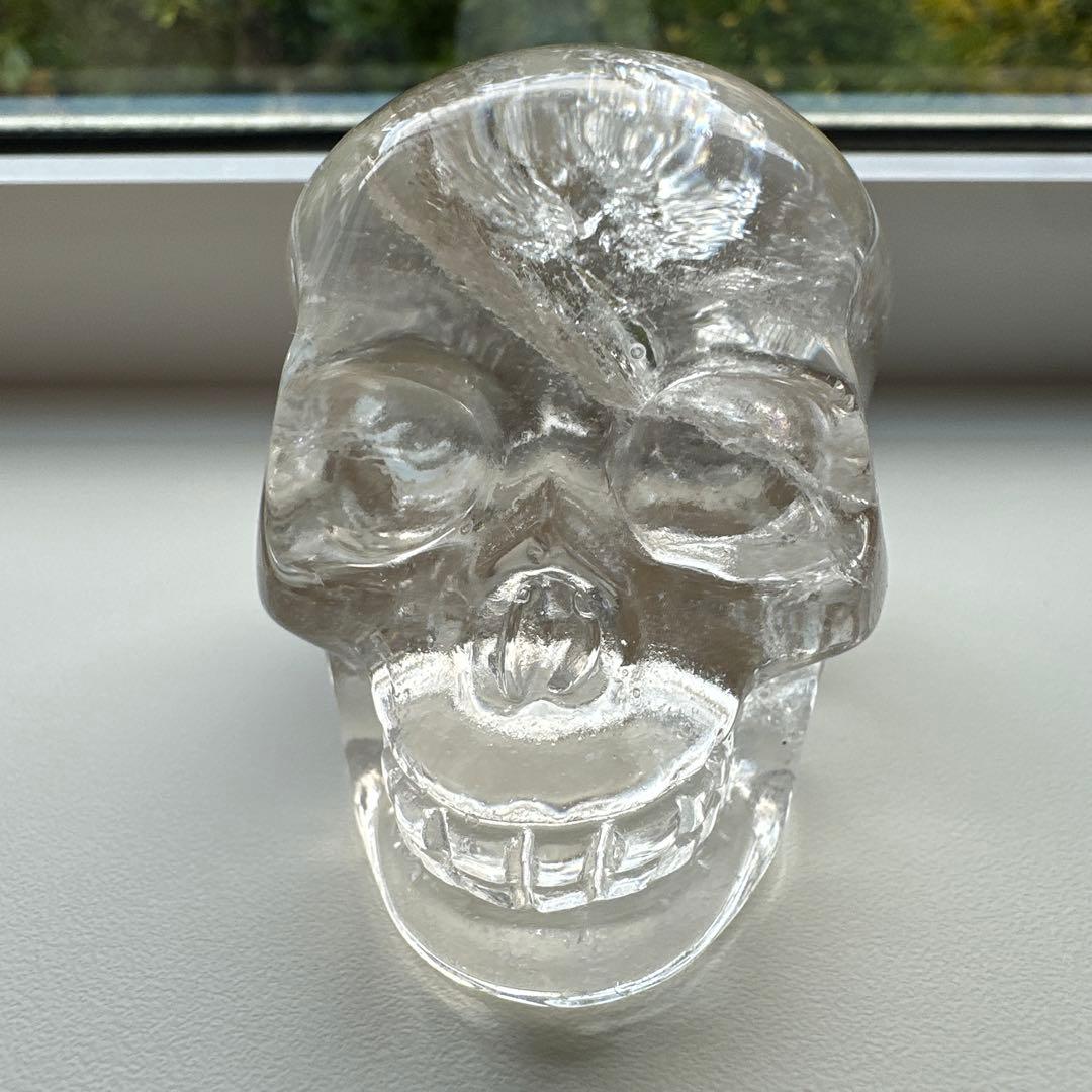 スカル　クリスタル　虹　クリアクォーツ　アイリス　水晶　163.6g 天然石