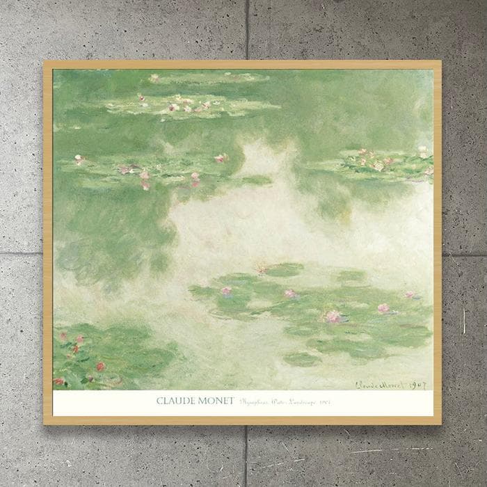 額装品/睡蓮と水辺の風景 1907/クロード モネ/ポスター/アート/インテリア