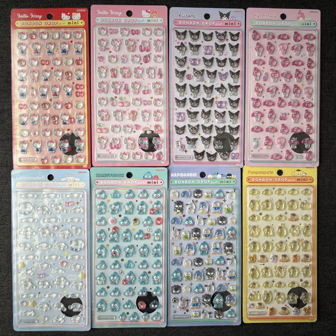 【正規品】サンリオ ボンボンドロップシール ミニ 8種セット コンプ