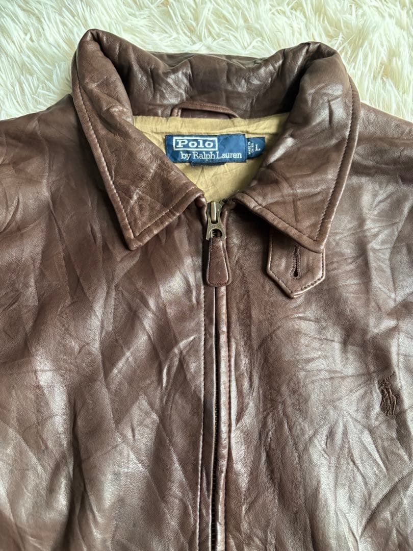 ラルフローレン　スイングトップ　レザージャケット　リアルレザー