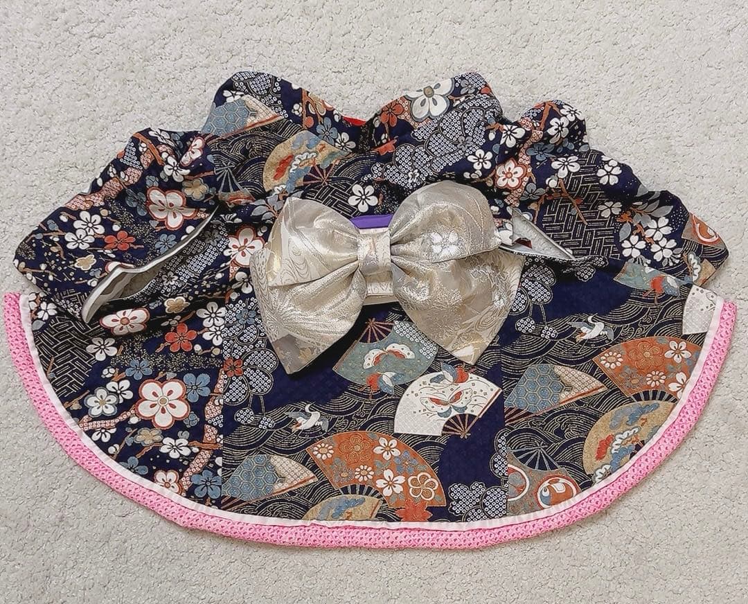 asknowasdewan 着物　S 見返り振袖長一檳榔子黒一