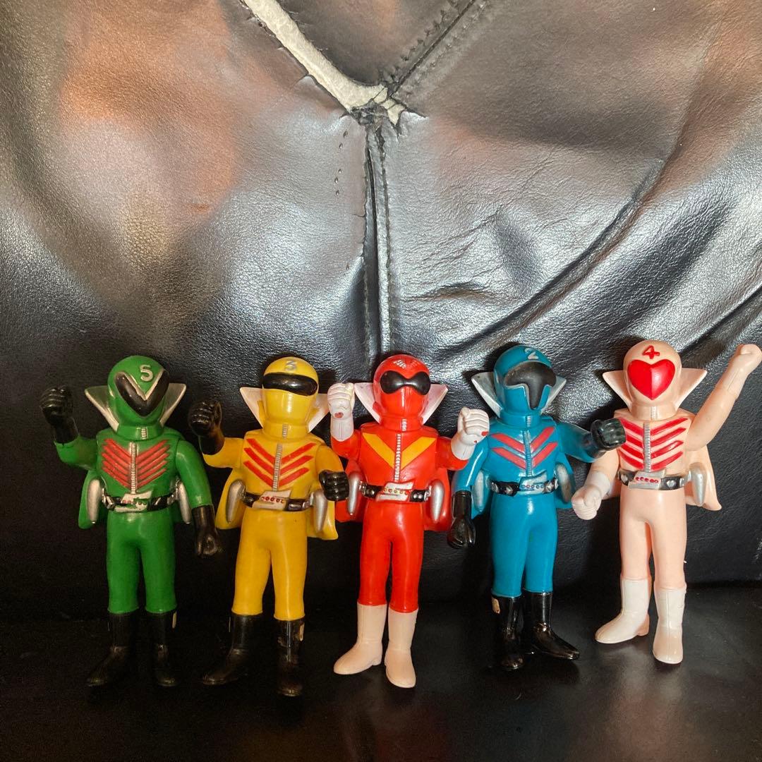 ゴレンジャー　ソフビ　5体　セット　レア　約13センチ　レトロ　当時物