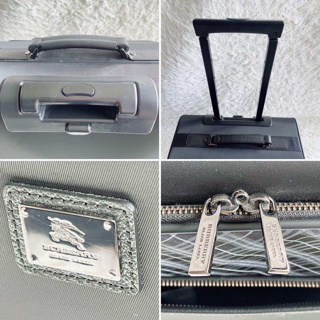 希少✨【バーバリーブラックレーベル】キャリーケース ブラック チェック 鍵付き