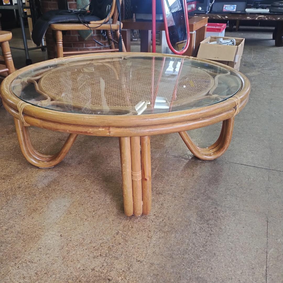 ラタン（籐） 円形 テーブル ちゃぶ台