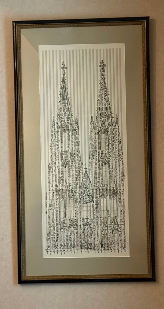ケルン大聖堂　楽譜のポスター　額縁あり　たのメル便
