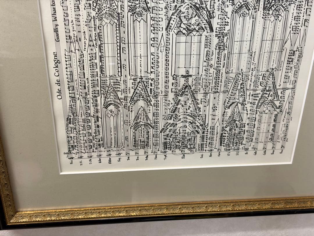 ケルン大聖堂　楽譜のポスター　額縁あり　たのメル便