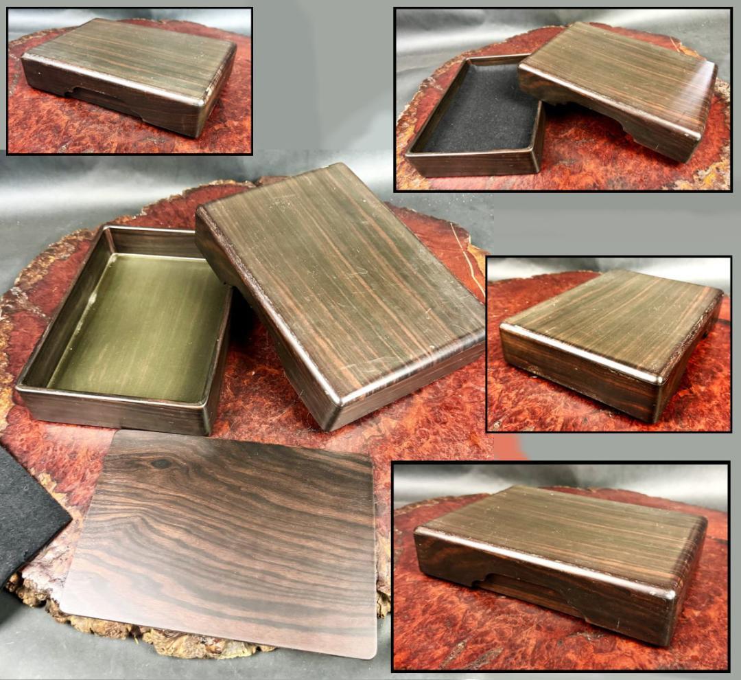 民国時代 古紅木硯箱 文箱 小物入れ 書道具 紫檀 唐木 木工芸 WWWT116