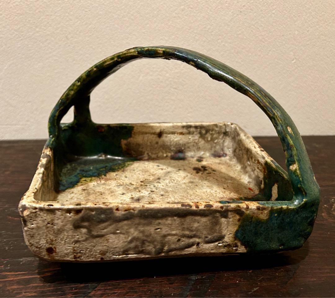 【値下げ】織部手付 菓子鉢 (桃山〜江戸時代)