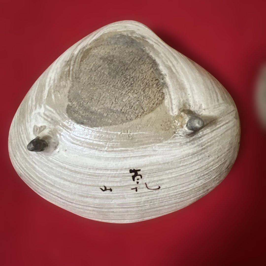 懐石道具【乾山 造】「三十六歌仙 蛤型小皿」図替わり皿五点 共箱付