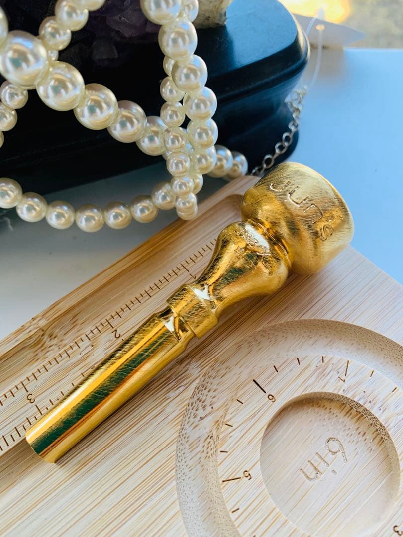 トランペットマウスピース 金メッキ GIGAMASTER X2 熱処理ヘアライン