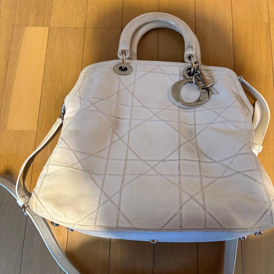 【難アリ】　クリスチャンディオール　バッグ　白