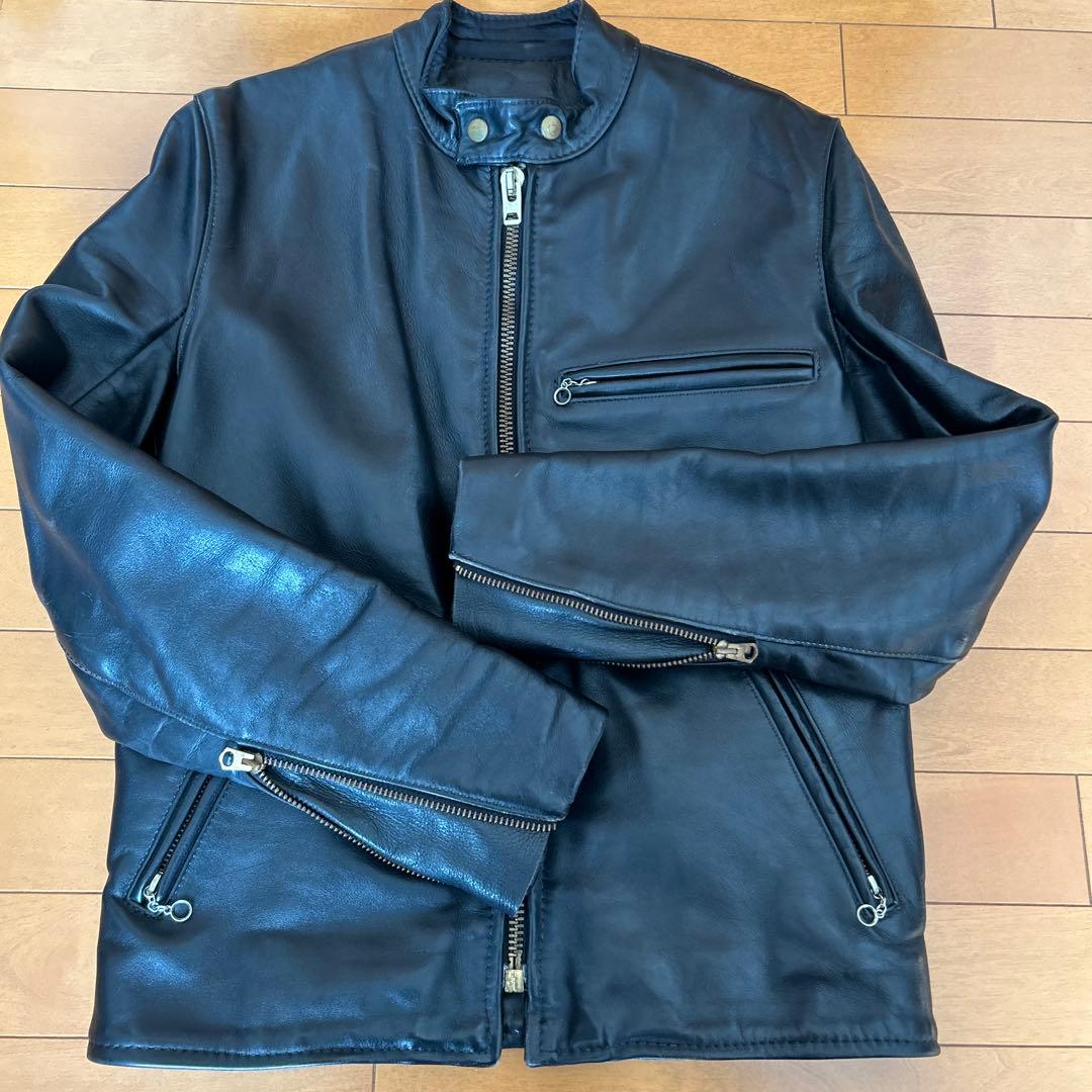 VANSON バンソン モデルB 立ち襟シングルライダースジャケット