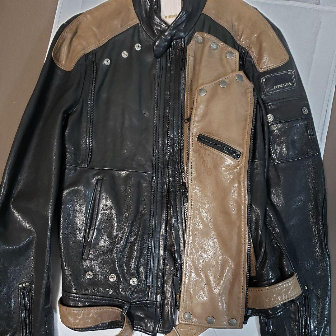DIESEL ディーゼル レザーライダースジャケット 2way Mサイズ