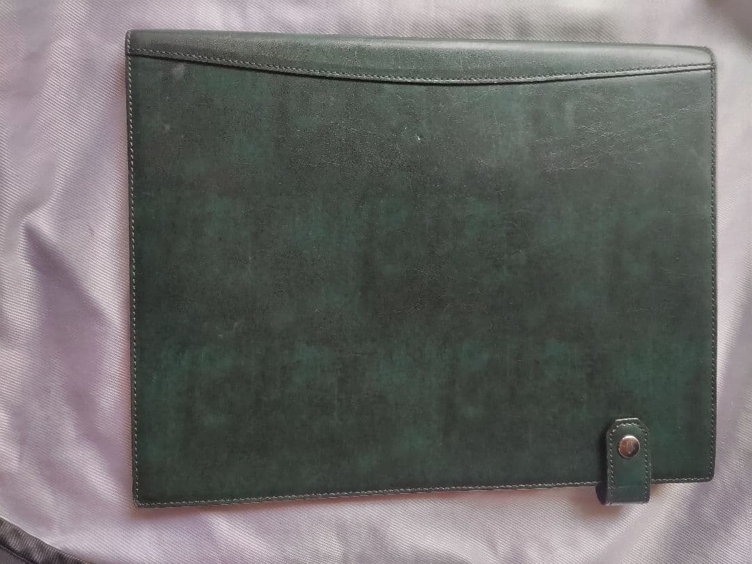 美品レイメイ藤井 Spad◆極美パティーヌ調 本革A4レポートパッドカバー 濃緑