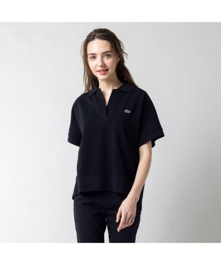 LACOSTE ラコステ スキッパー ネック ポロシャツ ブラック