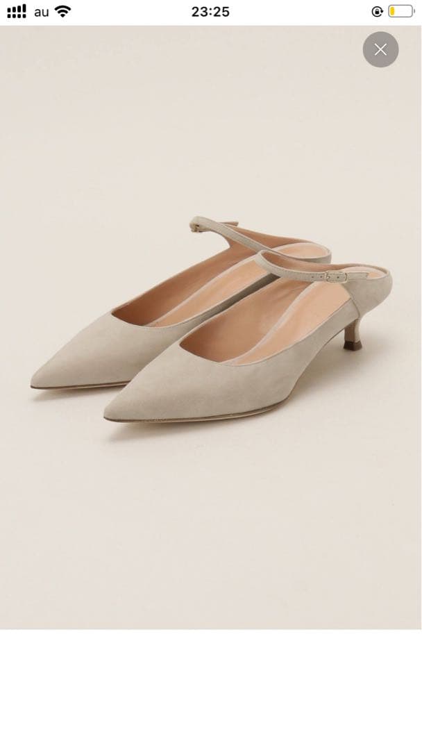 ノーブル　BRENTELLA プチストラップヒール　ベージュ　スウェード　37