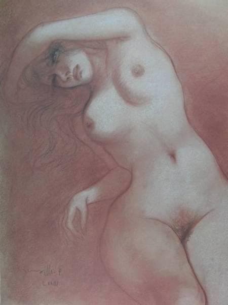 古沢岩美、デッサン 17、希少大判画集画、新品額装付、状態良好