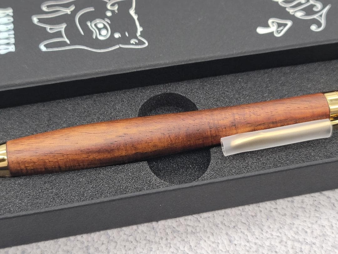 新品　こぶた工房　サイアミーズローズウッドマイクロカーリー金金具シャープペンシル