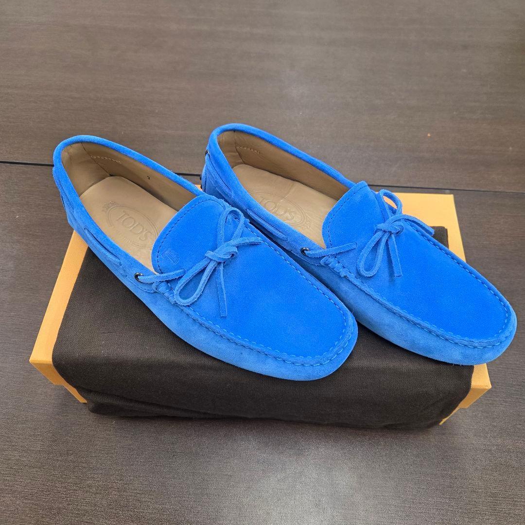 あ*ず様 TOD'S スエード モカシン 青 UK7