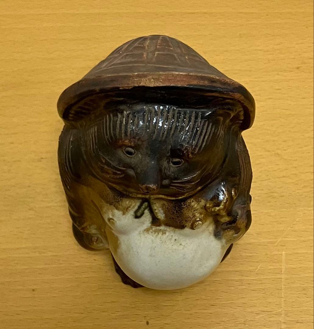 【たぬき/狸】縁起物　インテリア　オブジェ　工芸品　焼物　信楽焼？