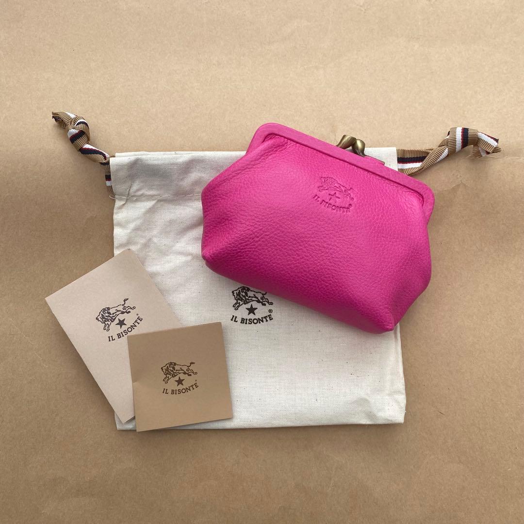 イルビゾンテ　がま口　ポーチ　ミニ財布　ケース　小銭入れ　小物入れ　ピンク